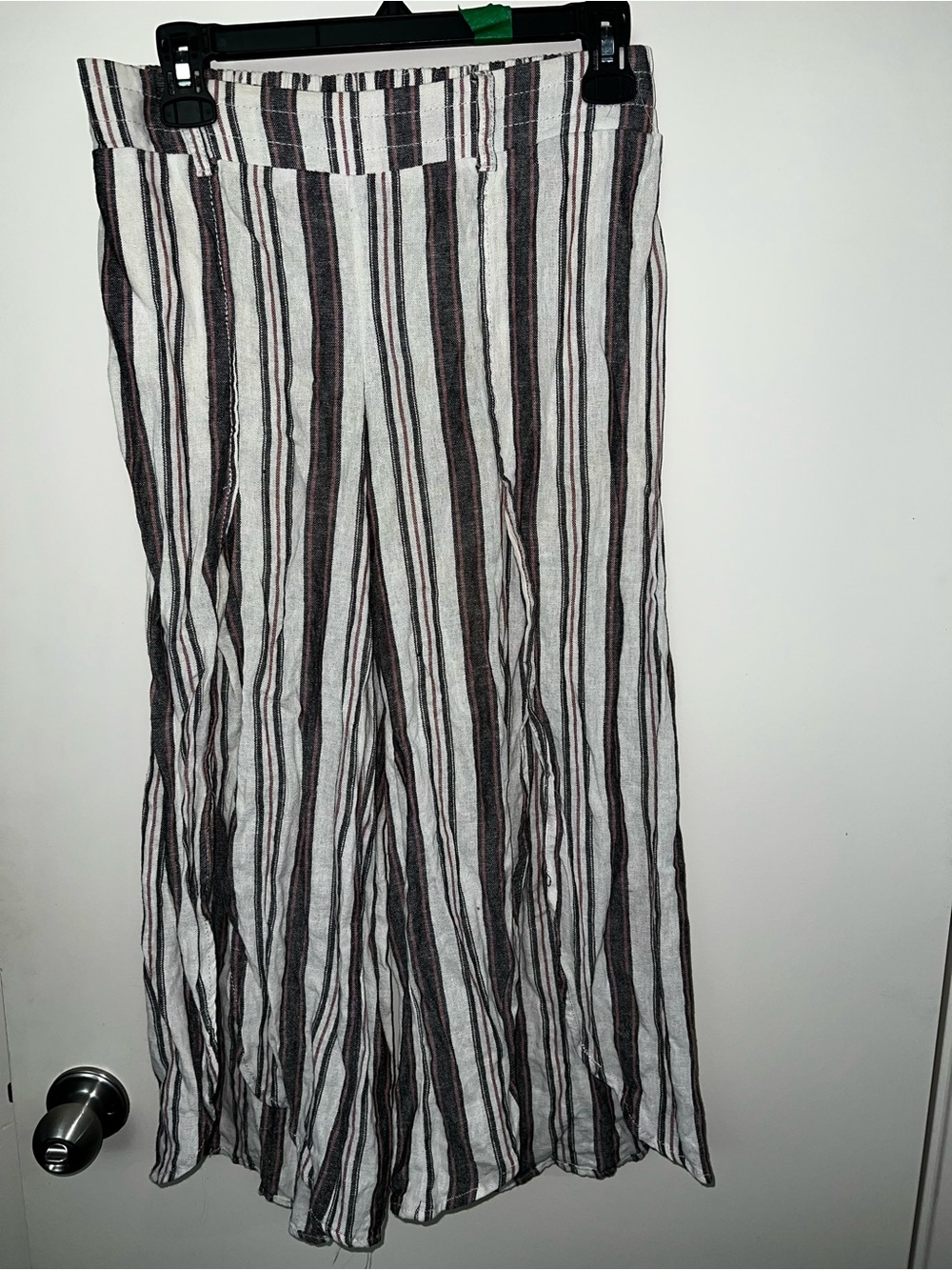 Maurices Vertical Stripe Maxi Skirt in White and Brown